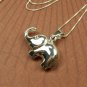 Cute Puffy Elephant sterling silver 3-D Charm and Necklace