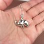 Cute Puffy Elephant sterling silver 3-D Charm and Necklace