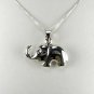 Cute Puffy Elephant sterling silver 3-D Charm and Necklace