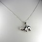 Cute Puffy Elephant sterling silver 3-D Charm and Necklace