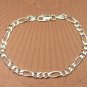 Italian Sterling Silver 8 inch Figaroa Chain Unisex Bracelet