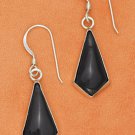 Sterling Silver Black Onyx Kite Shape Dangle Earrings