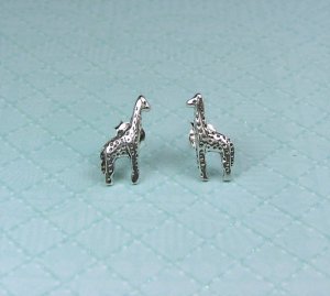 Cute Sterling Silver Giraffe Post Earrings