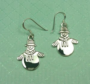 Sterling Silver Snowmen Earrings