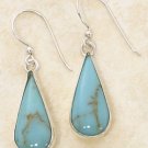 Elegant Sterling Silver Turquoise Teardrop Earrings