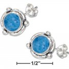 Stylish Sterling Silver Denim Blue Lapis Post Earrings