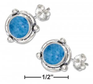 Stylish Sterling Silver Denim Blue Lapis Post Earrings