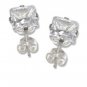 Pretty Sterling Silver Clear CZ Cubic Zirconia Earrings