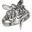 Cute Sterling Silver Ring Featuring a Fairy size 7 1/2