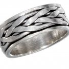 Sterling Silver Spinner Ring with a braided design in Size 11