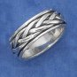 Sterling Silver Spinner Ring with a braided design in Size 11