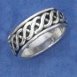 Sterling Silver Spinner Ring with a Celtic weave design in Size 8