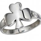 Sterling Silver Highly Polished Shamrock Ring Size 7