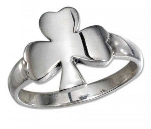Sterling Silver Highly Polished Shamrock Ring Size 7