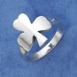 Sterling Silver Highly Polished Shamrock Ring Size 7