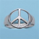 Sterling Silver Peace Symbol Ring Size 6