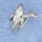 Awesome Sterling Silver Dolphin Wrap Ring Size 9