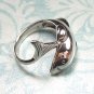 Awesome Sterling Silver Dolphin Wrap Ring Size 6