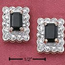 Exquisite Gold Vermeil Emerald cut Genuine Sapphire Post Earrings