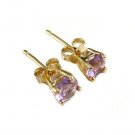 Amethyst gemstone Gold Vermeil post earrings
