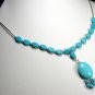 Beautiful Sterling Silver and genuine Turquoise 16 inch Necklace