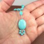 Beautiful Sterling Silver and genuine Turquoise 16 inch Necklace