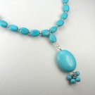 Beautiful Sterling Silver and genuine Turquoise 16 inch Necklace