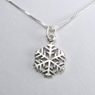 Cute Sterling Silver Snowflake Christmas Necklace