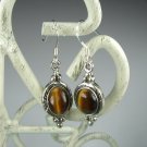 Sterling Silver and Tiger Eye Dangle Earrings