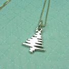 Sterling Silver Christmas Tree Pendant / Charm and chain necklace
