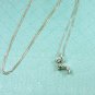 Cute Sterling Silver Dachshund or Dachshound Weiner Dog Charm and chain necklace