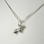 Cute Sterling Silver Dachshund or Dachshound Weiner Dog Charm and chain necklace
