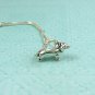 Cute Sterling Silver Dachshund or Dachshound Weiner Dog Charm and chain necklace