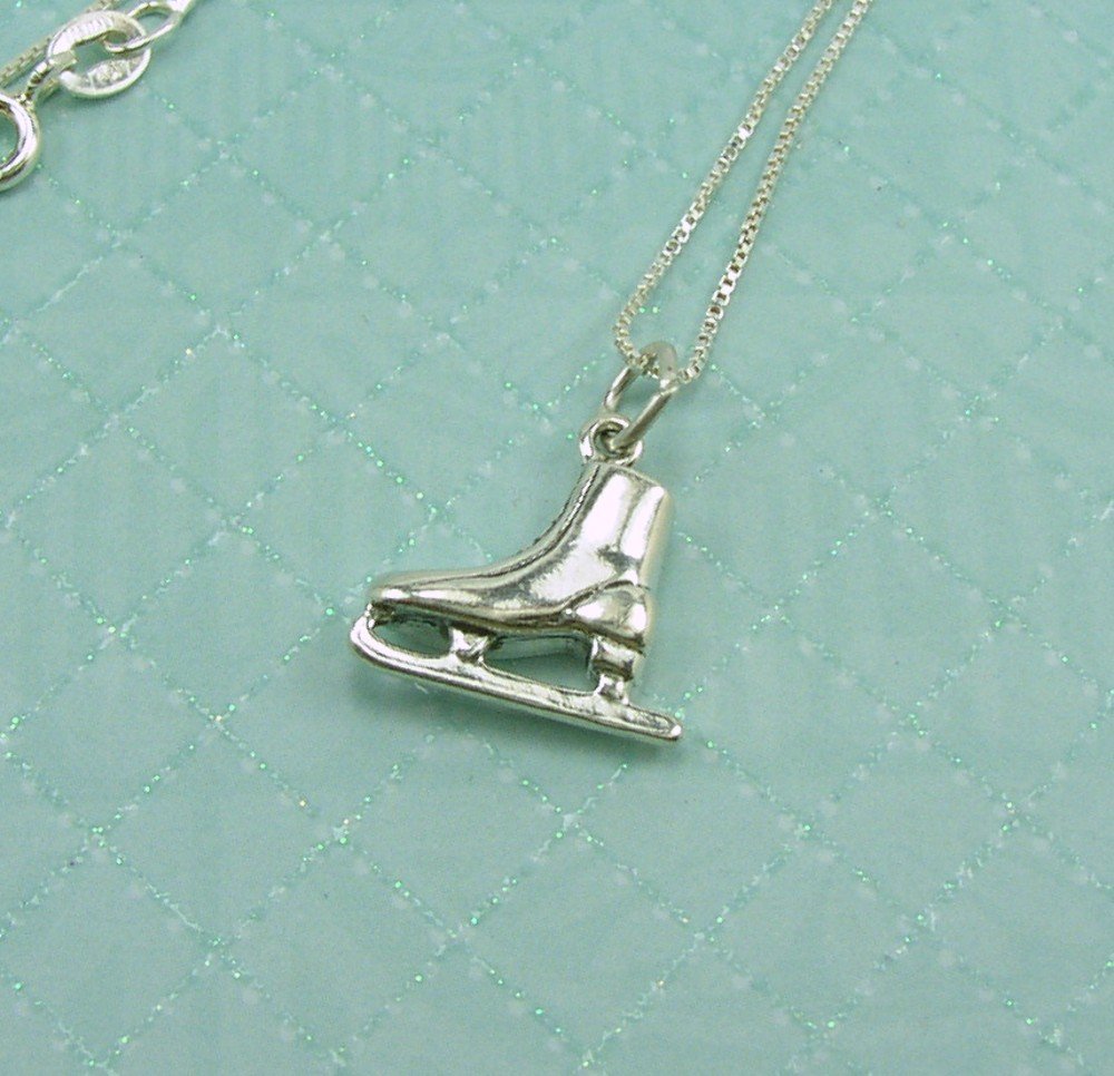 Sterling Silver Ice Skate Necklace
