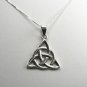 Sterling Silver Celtic Trinity Triangle pendant with a circle inside the triangle