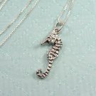 Sterling Silver Seahorse charm and 18" chain