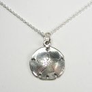 Sterling Silver Sand Dollar charm and 18" chain