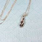 Sterling Silver Flip Flop Sandal charm and 18" chain