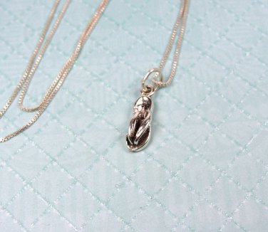 Sterling Silver Flip Flop Sandal charm and 18" chain