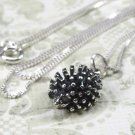 Adorable Sterling Silver Hedgehog Pendant and Necklace