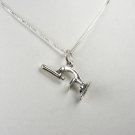 Sterling silver microscope Charm and Necklace