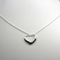 Pretty Sterling Silver Floating Heart Pendant and Rope Chain