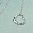 Pretty Sterling Silver Floating Heart Pendant and Rope Chain