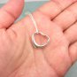 Pretty Sterling Silver Floating Heart Pendant and Rope Chain