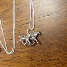Too Cute Sterling Silver Mother Horse and colt necklace