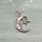 Sterling Silver Moon and Star Necklace