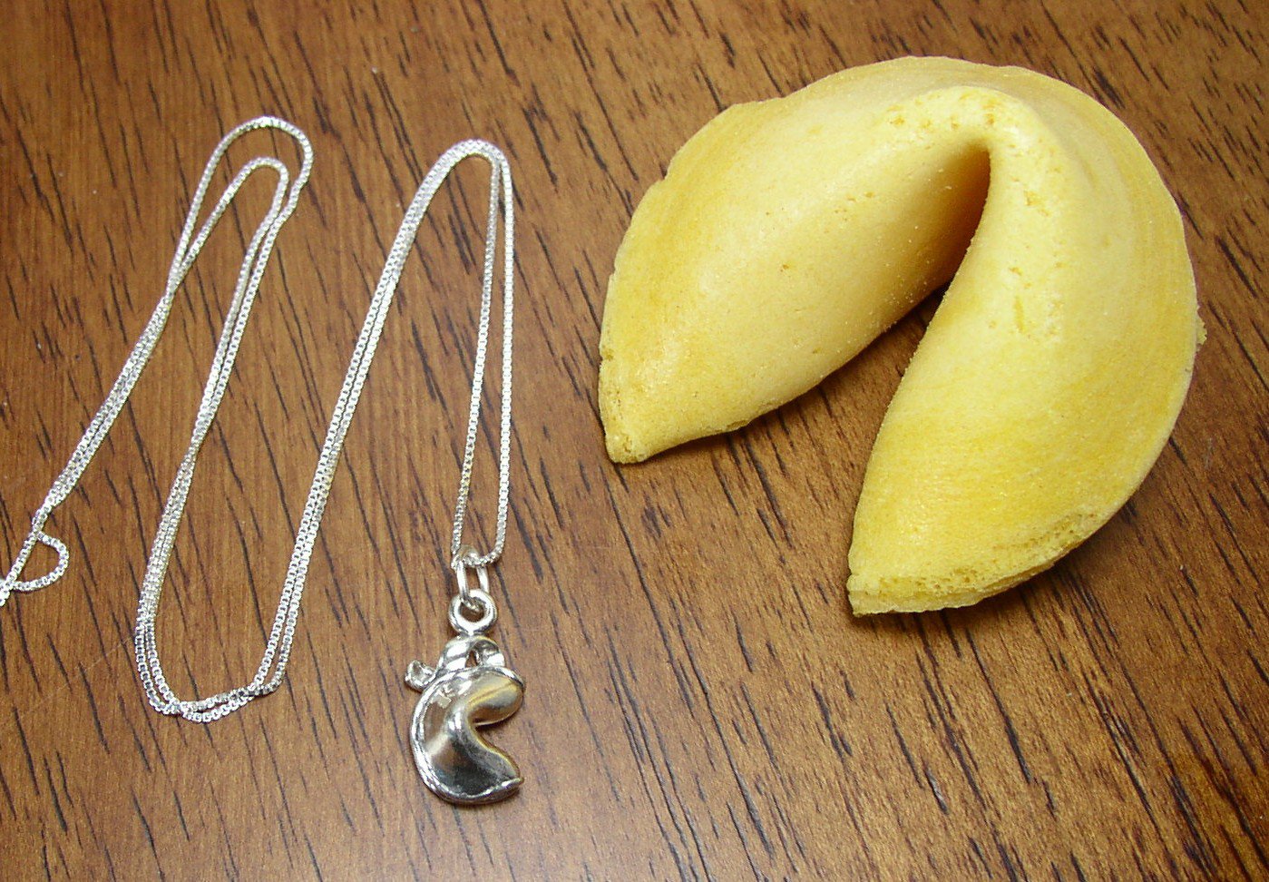 Sterling Silver Fortune Cookie Necklace