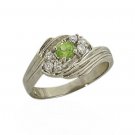 Sterling silver ring with a genuine Peridot Stone in size 6
