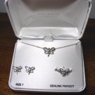 Sterling silver genuine Peridot Set with ring in size 7