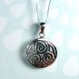 Sterling Silver Triple Spiral Triskele Celtic Pendant and Chain Necklace
